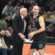 ZELJKO OBRADOVIC, trener kosarkasa Partizana, na utakmici Evrolige protiv Fenerbahcea, i NICK CALATHES i Nik Kalates u Beogradskoj Stark areni. Beograd, 23.02.2023. foto: Nebojsa Parausic Kosarka, Euroleague, Partizan, Fenerbahce