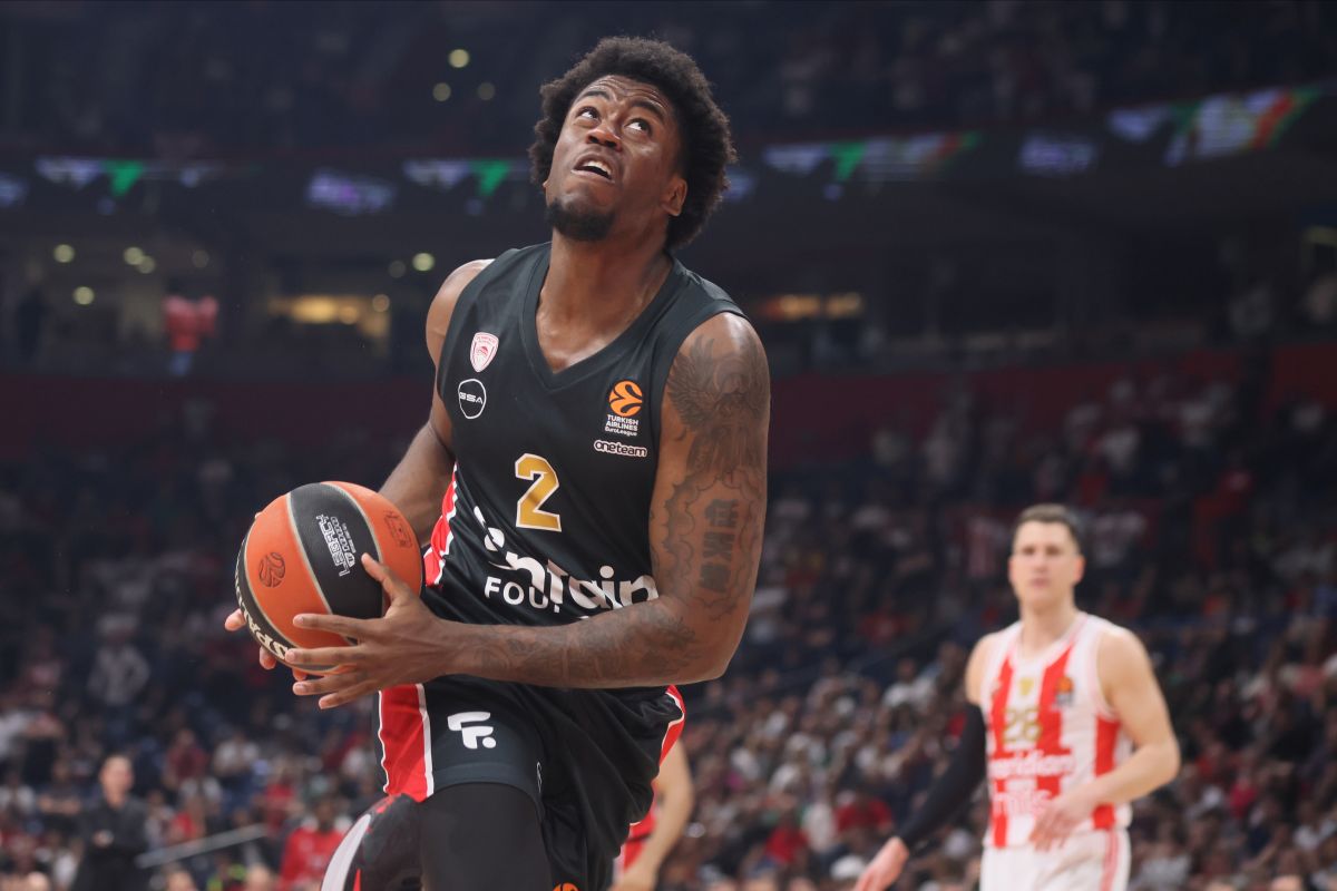 MOSES WRIGHT Mozes Rajt kosarkas Olimpijakosa Pirej na utakmici Evrolige protiv Crvene zvezde u hali Stark Beogradska arena, Beograd 04.04.2024. godine Foto: Marko Metlas Kosarka, Crvena zvezda, Evroliga, Olimpijakos Pirej