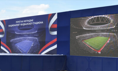 Pocetak izgradnje nacionalnog fudbalskog stadiona, i postavljanje kamena temeljca, u Surcinu. Beograd, 01.05.2024. foto: Nebojsa Parausic Fudbal, Nacionalni stadion