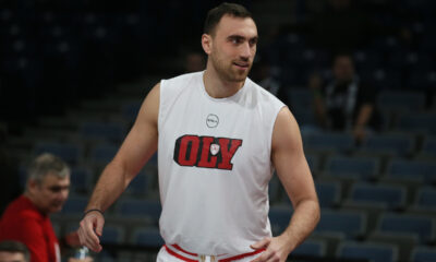 NIKOLA MILUTINOV kosarkas Olimpijakosa na utakmici Evrolige protiv Partizana u hali Beogradska Arena, Beograd 28.11.2024. godine Foto: Ivica Veselinov / MN PRESS KOSARKA, BASKETBALL, EVROLIGA, EUROLEAGUE, PARTIZAN, OLYMPIACOS, OLIMPIJAKOS