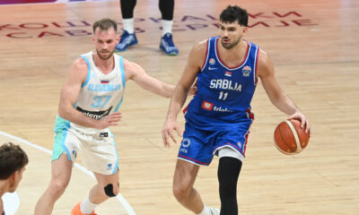 TRISTAN VUKCEVIC, kosarkas Srbije, na prijateljskoj utakmici protiv Slovenije, u Beogradskoj areni. Beograd, 21.08.2025. foto: Nebojsa Parausic Kosarka, Srbija, Slovenija