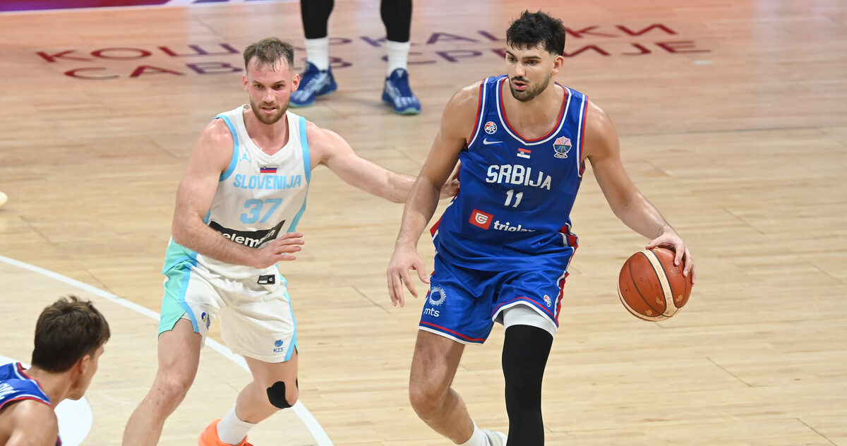 TRISTAN VUKCEVIC, kosarkas Srbije, na prijateljskoj utakmici protiv Slovenije, u Beogradskoj areni. Beograd, 21.08.2025. foto: Nebojsa Parausic Kosarka, Srbija, Slovenija
