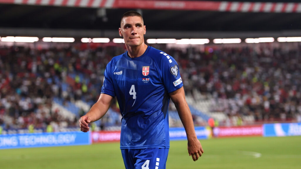NIKOLA MILENKOVIC fudbaler reprezentacije Srbije na utakmici kvalifikacija za FIFA Svetsko prvenstvo protiv Engleske na stadionu Rajko Mitic, Beograd 09.09.2025. godine Foto: Marko Metlas Fudbal, Reprezentacija, Srbija, Engleska, Kvalifikacije za Svetsko prvenstvo