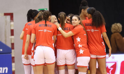 Kosarkasice Crvene Zvezde na utakmici kvalifikacija za FIBA Evroligu protiv Venecije u hali sportova Ranko Zeravica, Beograd 17.09.2025. godine Foto: Ivica Veselinov / MN PRESS KOSARKA, BASKETBALL, FIBA, WOMANS EUROLEAGUE, KKZ CRVENA ZVEZDA, VENECIJA, UNAMA REYER VENEZIA, ZENSKA EVROLIGA