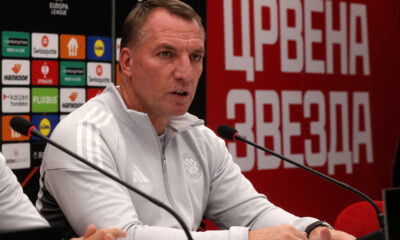 BRENDAN RODGERS Brendan Rodzers trener fudbalera Seltika Glazgov na pres konferenciji pred utakmicu UEFA Lige Evropa protiv Crvene zvezde na stadionu Rajko Mitic, Beograd 23.09.2025. godine Foto: MN PRESS Fudbal, Crvena zvezda, UEFA Liga Evropa, Seltik Glazgov