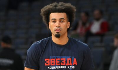 JORDAN NWORA Dzordan Nvora kosarkas Crvene zvezde na utakmici Evrolige protiv Armani Olimpija Milano u hali Beogradska arena, Beograd 30.09.2025. godine Foto: Marko Metlas Kosarka, Crvena zvezda, Evroliga, Armani Olimpija Milano
