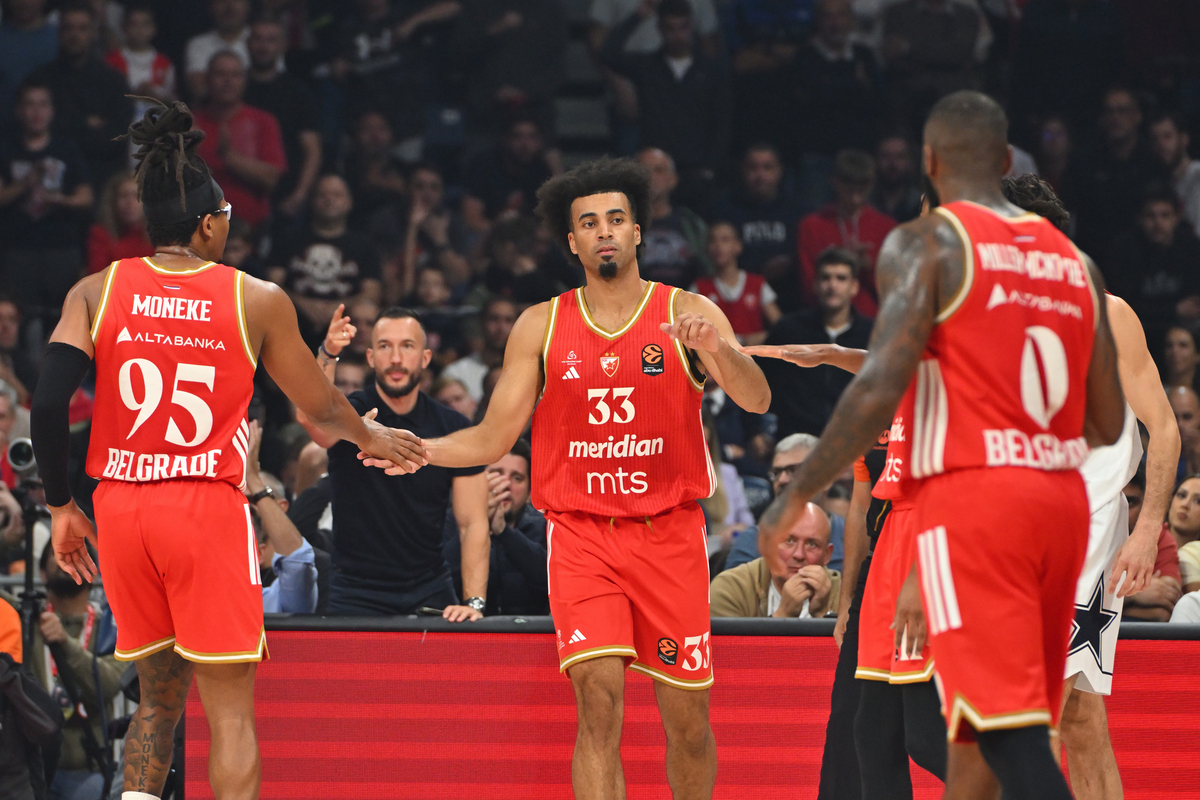 JORDAN NWORA Dzordan Nvora kosarkas Crvene zvezde na utakmici Evrolige protiv Armani Olimpija Milano u hali Beogradska arena, Beograd 30.09.2025. godine Foto: Marko Metlas Kosarka, Crvena zvezda, Evroliga, Armani Olimpija Milano