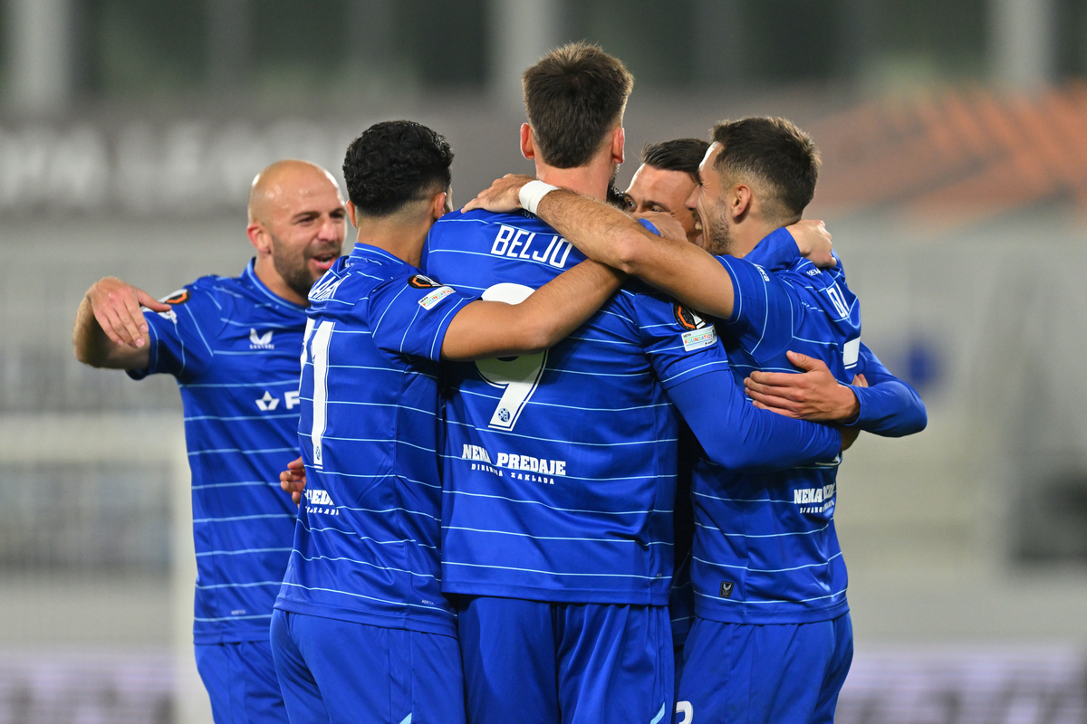 RADOST fudbalera Dinama Zagreb na utakmici UEFA Lige Evropa protiv Makabija Tel Aviv na stadionu TSC arena, Backa Topola 02.10.2025. godine Foto: Marko Metlas Fudbal, Dinamo Zagreb, UEFA Liga Evropa, Makabi Tel Aviv