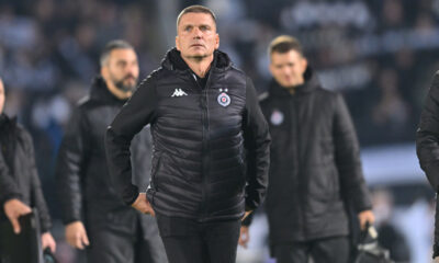 SRDJAN BLAGOJEVIC trener fudbalera Partizana na utakmici Superlige Prvenstva Srbije protiv Vojvodine Novi Sad na stadionu Partizana, Beograd 04.10.2025. godine Foto: Marko Metlas Fudbal, Partizan, Superliga Prvenstvo Srbije, Vojvodina Novi Sad