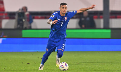 ALEKSANDAR STANKOVIC fudbaler reprezentacije Srbije na utakmici kvalifikacija za FIFA Svetsko prvenstvo protiv Albanije na stadionu Dubocica, Leskovac 11.10.2025. godine Foto: Marko Metlas Fudbal, Reprezentacija, Srbija, Albanija, Kvalifikacije za Svetsko prvenstvo