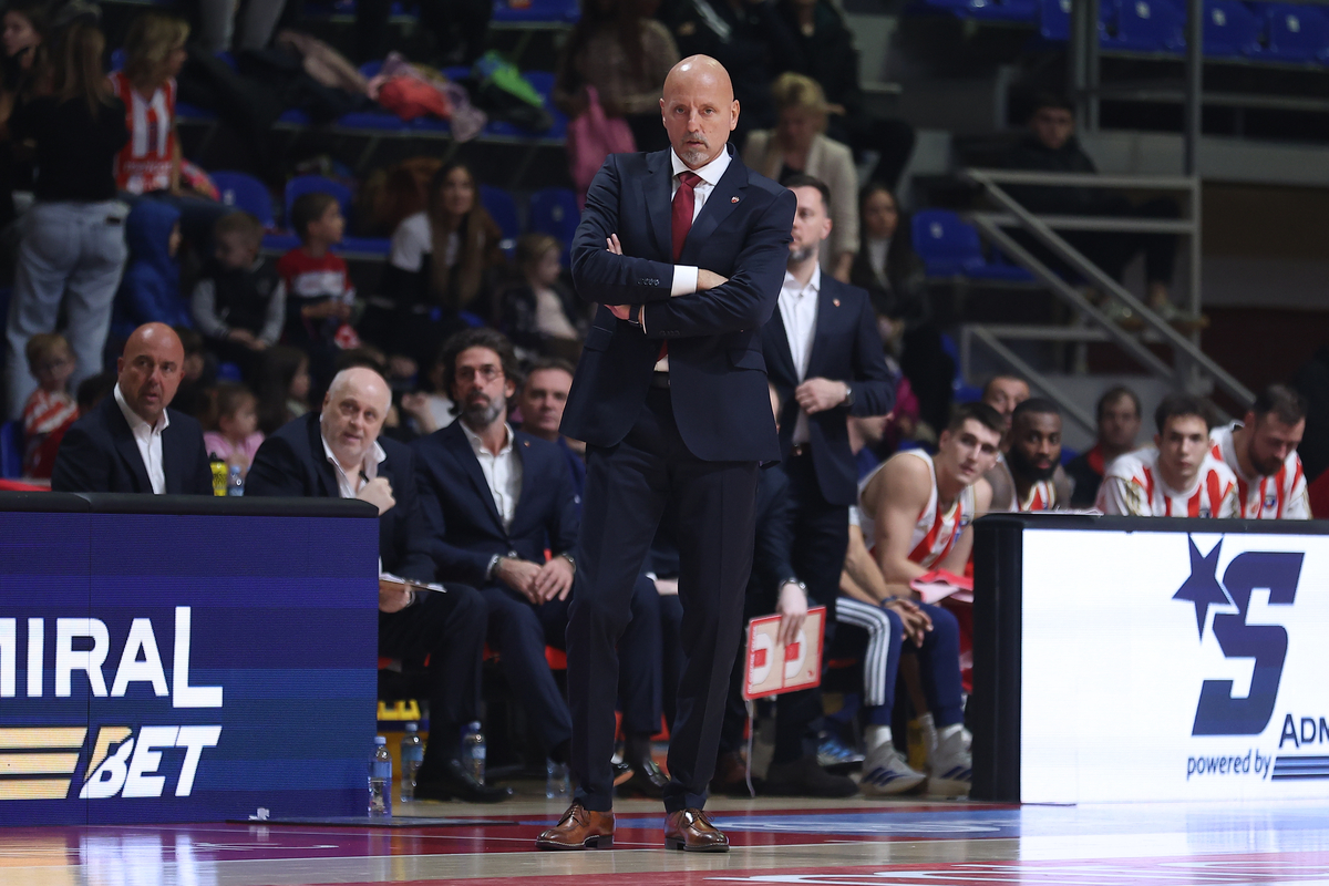SASA OBRADOVIC trener kosarkasa Crvene Zvezde na utakmici ABA lige protiv Ilirije u hali Aleksandar Nikolic, Beograd 20.10.2025. godine Foto: Ivica Veselinov / MN PRESS KOSARKA, BASKETBALL, ABA LIGA, ABA LEAGUE, CRVENA ZVEZDA, ILIRIJA, JADRANSKA LIGA, ADRIATIC LEAGUE