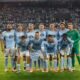 Celta players pose before the Europa League soccer match between Celta Vigo and PAOK in Vigo, Spain, Thursday, Oct. 2, 2025. (AP Photo/Lalo R. Villar)