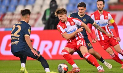 fudbaler Crvene zvezde na utakmici Superlige Prvenstva Srbije protiv IMT na stadionu Rajka Mitica, Beograd, 19.10.2025. godine Foto: Marko Metlas Fudbal, Crvena zvezda, Superliga Prvenstvo Srbije, IMT