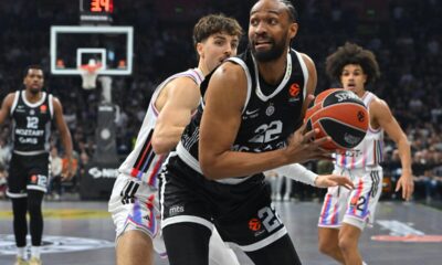 kosarkas Partizana na utakmici Evrolige protiv Pariza u hali Beogradska arena, Beograd 24.10.2025. godine Foto: Marko Metlas Kosarka, Partizan, Evroliga, Pariz