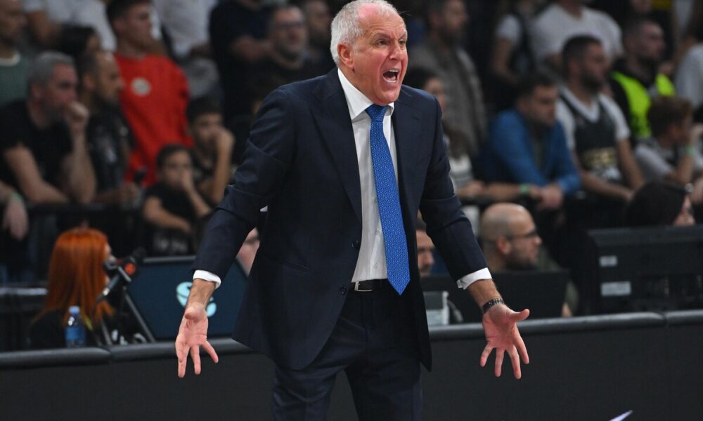 Trener Partizana na utakmici Evrolige protiv Pariza u hali Beogradska arena, Beograd 24.10.2025. godine Foto: Marko Metlas Kosarka, Partizan, Evroliga, Pariz