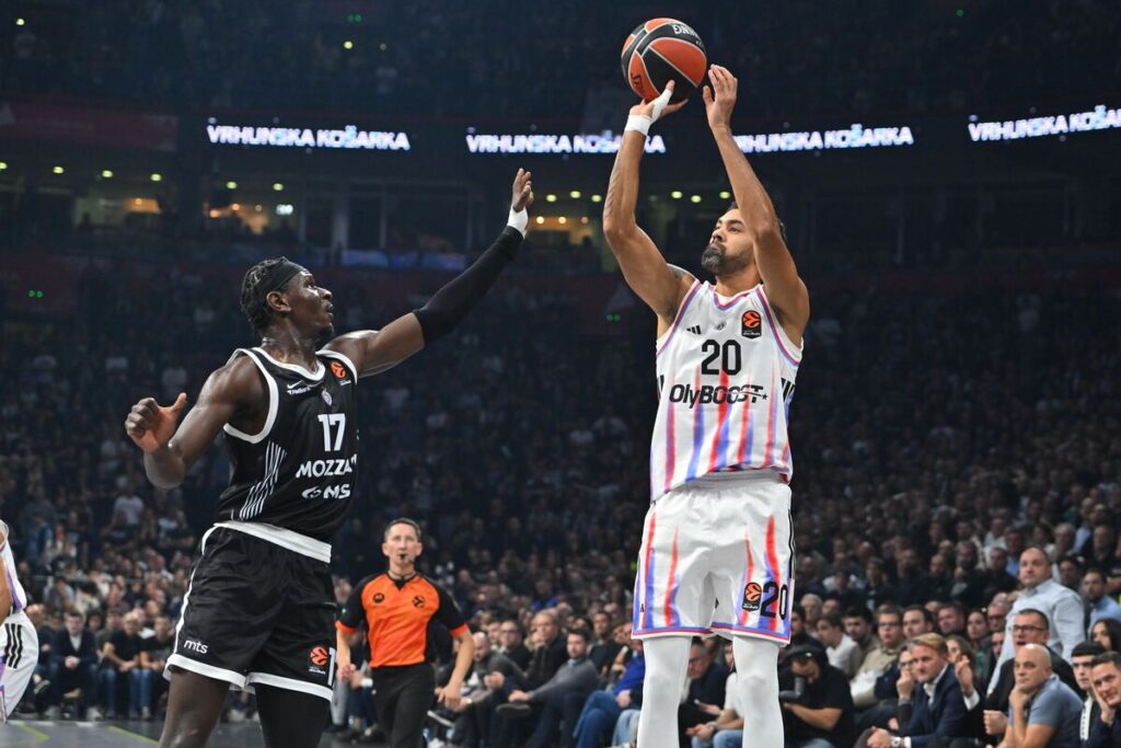 kosarkas Pariza na utakmici Evrolige protiv Partizana u hali Beogradska arena, Beograd 24.10.2025. godine Foto: Marko Metlas
Kosarka, Partizan, Evroliga, Pariz
