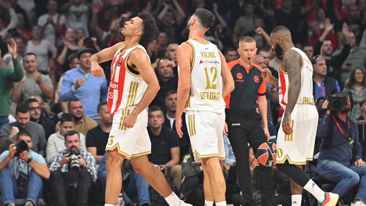 kosarkas Crvene zvezde na utakmici Evrolige protiv Reala Madrid u hali Beogradska arena, Beograd 17.10.2025. godine Foto: Marko Metlas Kosarka, Crvena zvezda, Evroliga, Real Madrid