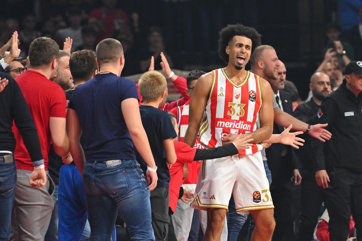 kosarkas Crvene zvezde na utakmici Evrolige protiv Reala Madrid u hali Beogradska arena, Beograd 17.10.2025. godine Foto: Marko Metlas Kosarka, Crvena zvezda, Evroliga, Real Madrid