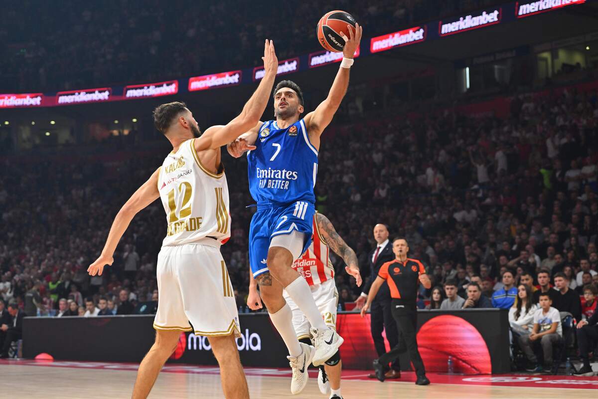 kosarkas Real Madrida na utakmici Evrolige protiv Crvene zvezde u hali Beogradska arena, Beograd 17.10.2025. godine Foto: Marko Metlas Kosarka, Crvena zvezda, Evroliga, Real Madrid