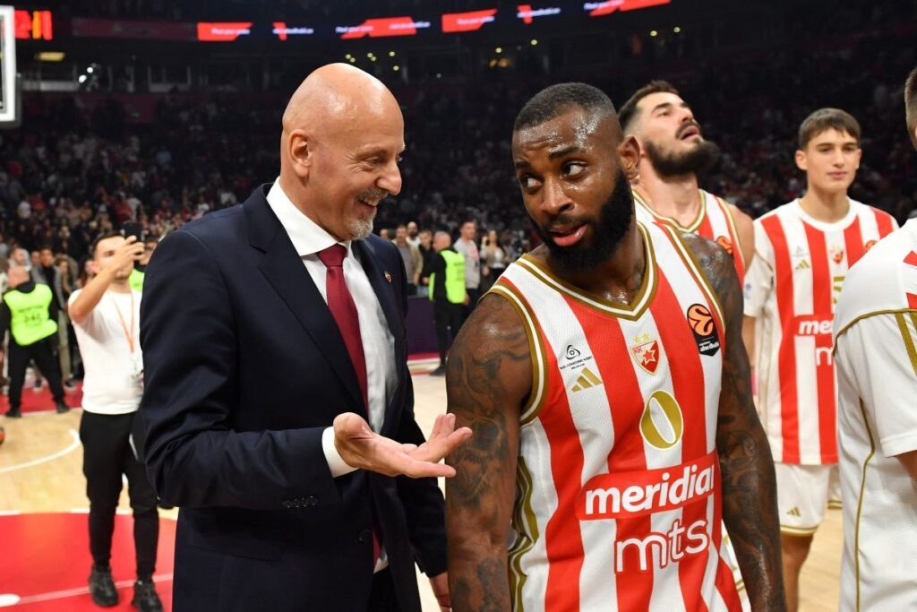 kosarkas Crvene zvezde na utakmici Evrolige protiv Reala Madrid u hali Beogradska arena, Beograd 17.10.2025. godine Foto: Marko Metlas Kosarka, Crvena zvezda, Evroliga, Real Madrid