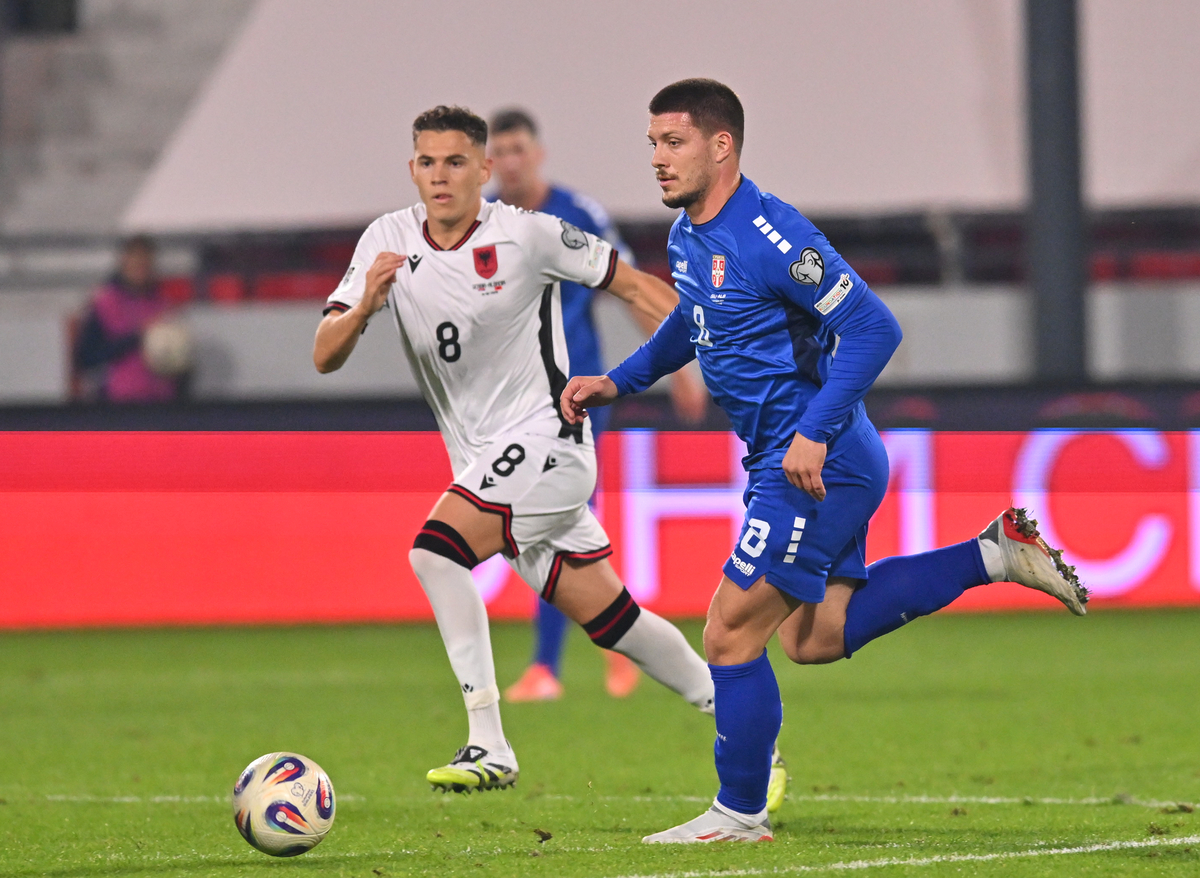 , fudbaler reprezentacije Srbije, na utakmici kvalifikacija za FIFA Svetsko prvenstvo protiv Albanije na stadionu Dubocica. Leskovac, 11.10.2025. foto: Marko Metlas Fudbal, Reprezentacija, Srbija, Albanija, Kvalifikacije za Svetsko prvenstvo