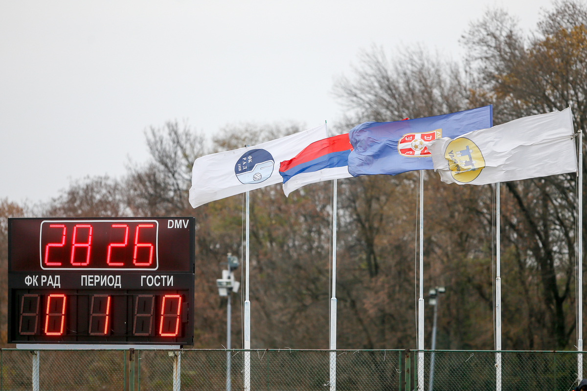 Semafor na utakmici Superlige Srbije Rad protiv Radnickog iz Nisa na stadionu Kralj Petar I, Beograd 07.12.2020. godine Foto: Ivica Veselinov / MN PRESS