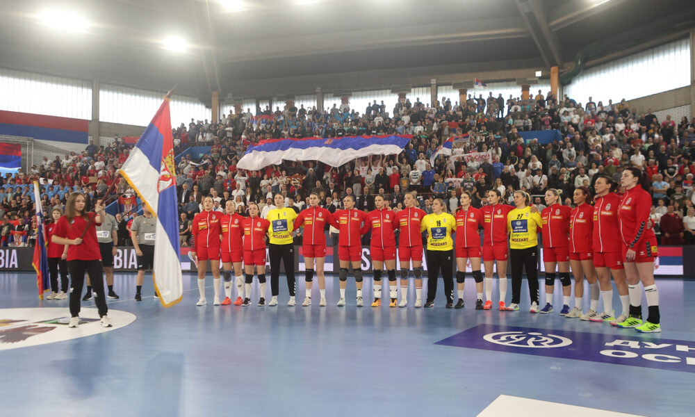 Rukometasice Srbije na utakmici EHF kvalifikacija za Svetsko Prvenstvo protiv Slovenije u SC Bobana Momcilovic Velickovic, Bor 13.04.2025. godine Foto: Ivica Veselinov / MN PRESS RUKOMET, HANDBALL, SRBIJA, SLOVENIJA, SLOVENIA, EHF