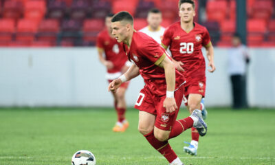 MILOS LUKOVIC, mladi fudbaler Srbije U21, na prijateljskoj utakmici protiv Bugarske, na stadionu Dubocice. Leskovac, 31.05.2025. foto: Nebojsa Parausic Fudbal, U21 Srbija, Bugarska