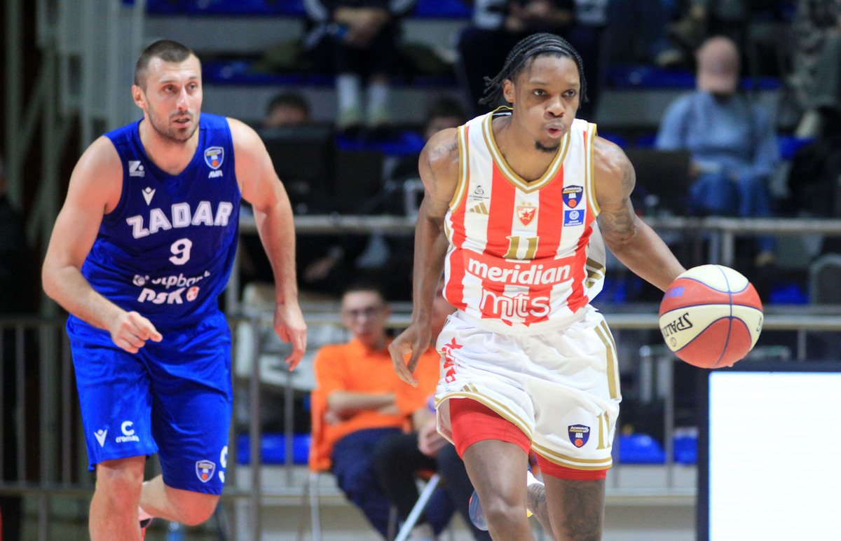 TYSON CARTER Tajson Karter, kosarkas Crvene zvezde, na utakmici Aba Lige protiv Zadra, u hali Aleksandar Nikolic. Beograd, 06.10.2025. foto: MN Press / vm Kosarka, ABA Liga, Crvena zvezda, Zadar