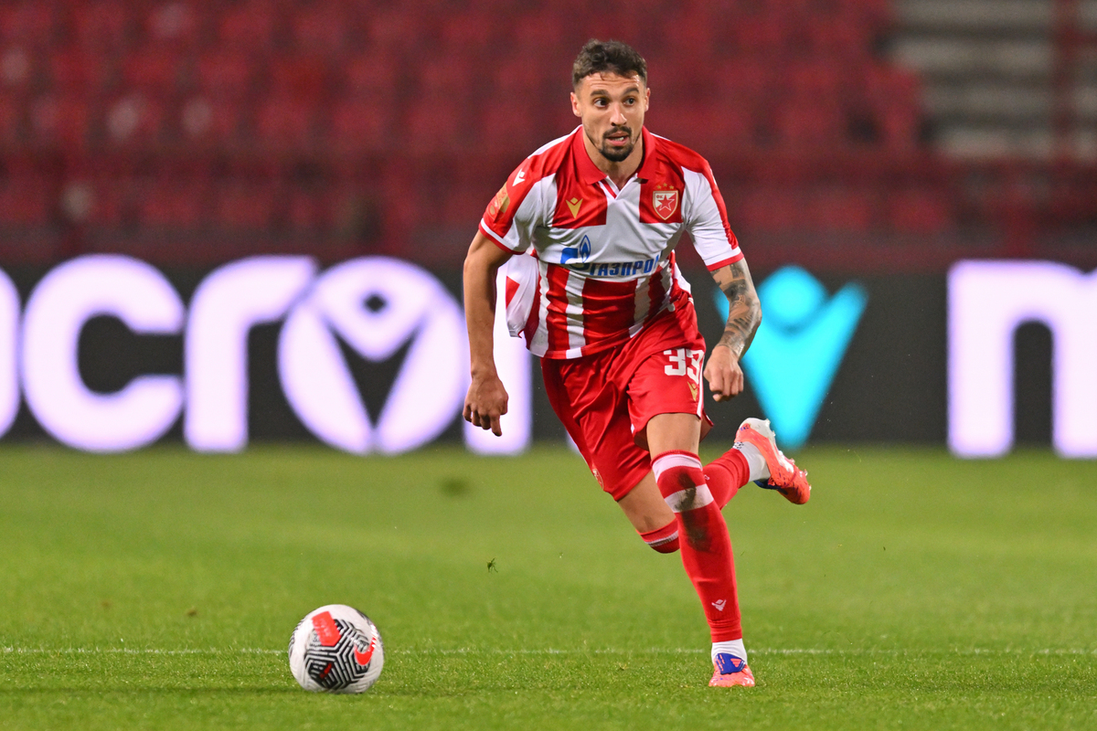 RADE KRUNIC fudbaler Crvene zvezde na utakmici Superlige Prvenstva Srbije protiv Radnika Surdulica na stadionu Rajka Mitica, Beograd, 02.11.2025. godine Foto: Marko Metlas Fudbal, Crvena zvezda, Superliga Prvenstvo Srbije, Radnik Surdulica