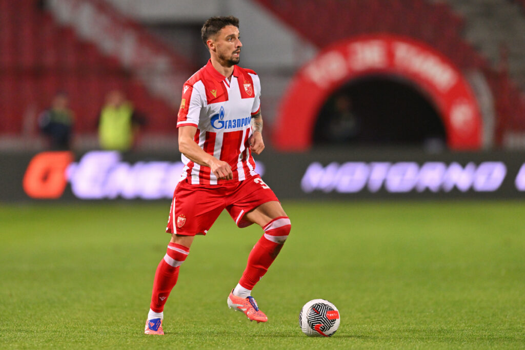RADE KRUNIC fudbaler Crvene zvezde na utakmici Superlige Prvenstva Srbije protiv Radnika Surdulica na stadionu Rajka Mitica, Beograd, 02.11.2025. godine Foto: Marko Metlas Fudbal, Crvena zvezda, Superliga Prvenstvo Srbije, Radnik Surdulica
