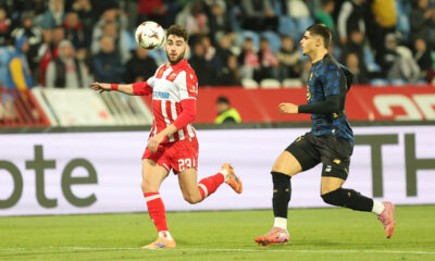 NAYAIR TIKNIZYAN Najair Tiknizjan fudbaler Crvene Zvezde na utakmici UEFA Liga Evrope protiv OSAME SAHRAOUI Osame Sahraui iz Lila na stadionu Rajko Mitic, Beograd 06.11.2025. godine Foto: Ivica Veselinov / MN PRESS FUDBAL, FOOTBALL, UEFA EUROPA LEAGUE, LIGA EVROPE, CRVENA ZVEZDA, RED STAR, LIL, LOSC