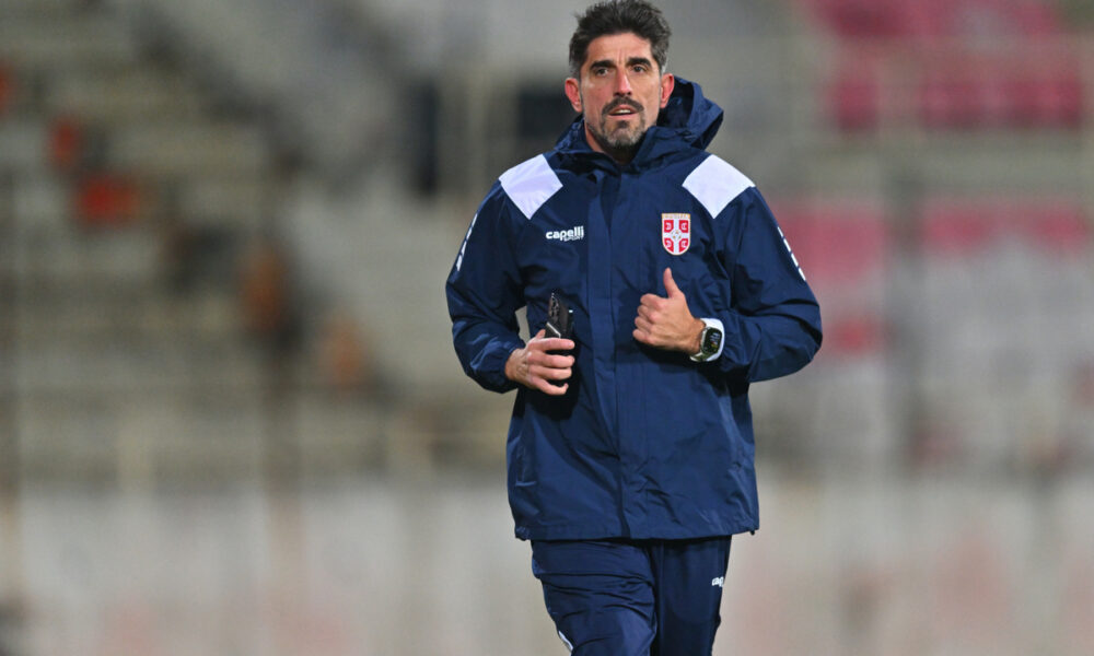 VELJKO PAUNOVIC selektor i trener fudbalera reprezentacije Srbije trening pred utakmicu kvalifikacija za FIFA Svetsko prvenstvo protiv Letonije na stadionu Cair, Nis 15.11.2025. godine Foto: Marko Metlas Fudbal, Reprezentacija, Srbija, Letonija, Kvalifikacije za Svetsko prvenstvo, Trening
