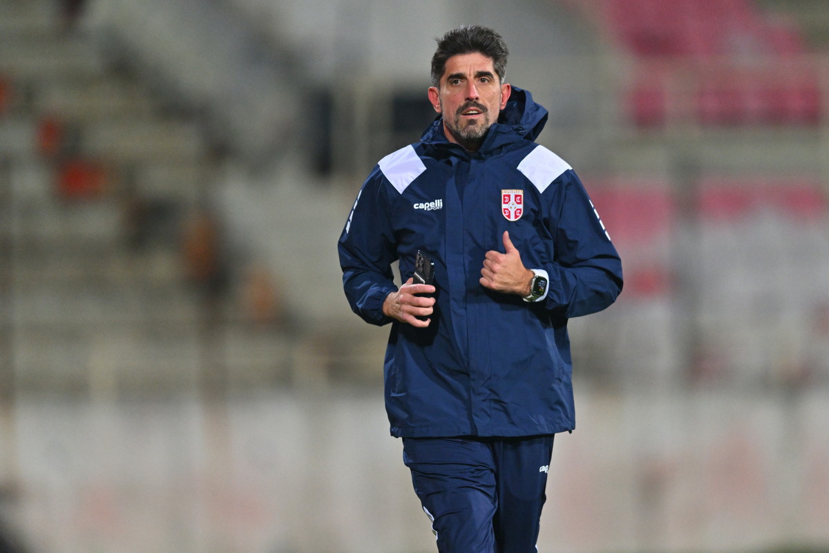 VELJKO PAUNOVIC selektor i trener fudbalera reprezentacije Srbije trening pred utakmicu kvalifikacija za FIFA Svetsko prvenstvo protiv Letonije na stadionu Cair, Nis 15.11.2025. godine Foto: Marko Metlas Fudbal, Reprezentacija, Srbija, Letonija, Kvalifikacije za Svetsko prvenstvo, Trening