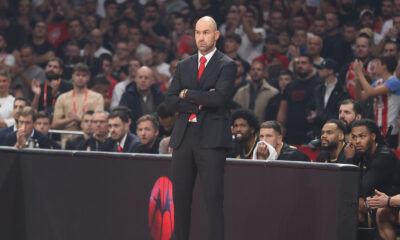 Trener Monaka na utakmici Evrolige protiv Crvene zvezde u hali Beogradska Arena, Beograd 13.11.2025. godine Foto: Ivica Veselinov / MN PRESS KOSARKA, BASKETBALL, EVROLIGA, EUROLEAGUE, CRVENA ZVEZDA, MONAKO, MONACO