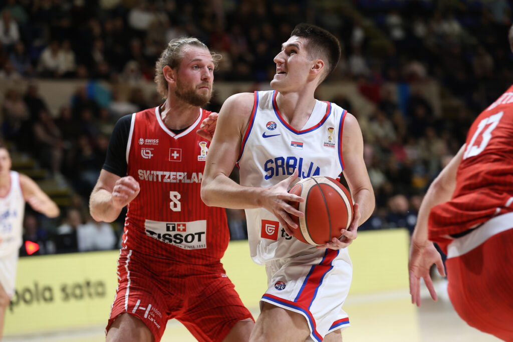 kosarkas Srbije na utakmici kvalifikacija za FIBA Svetsko Prvenstvo protiv Svajcarske u hali Aleksandar Nikolic, Beograd 27.11.2025. godine Foto: Ivica Veselinov / MN PRESS KOSARKA, BASKETBALL, KVALIFIKACIJE, SRBIJA, SVAJCARSKA, SWITZERLAND, SERBIA, WORLD CUP QUALIFIERS