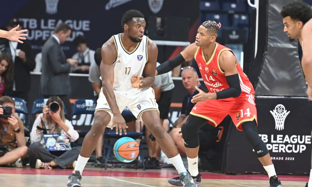 MFIOUNDU KABENGELE, kosarkas Dubaia, na utakmici VTB Lige Superkupa, protiv Crvene zvezde, u Beogradskoj areni. Beograd, 25.09.2025. foto: Nebojsa Parausic Kosarka, VTB Super kup, Crvena zvezda, Dubai