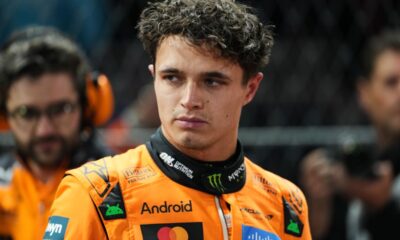 McLaren driver Lando Norris of Great Britain prepares for the Formula One Las Vegas Grand Prix auto race, Saturday, Nov. 22, 2025 in Las Vegas. (AP Photo/Eric Gay)
