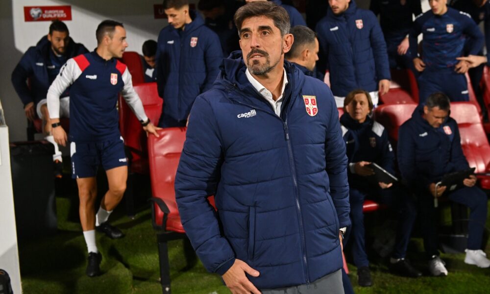 Selektor reprezentacije Srbije na utakmici kvalifikacija za FIFA Svetsko prvenstvo protiv Letonije na stadionu Dubocica, Leskovac 16.11.2025. godine Foto: Marko Metlas Fudbal, Reprezentacija, Srbija, Letonija, Kvalifikacije za Svetsko prvenstvo