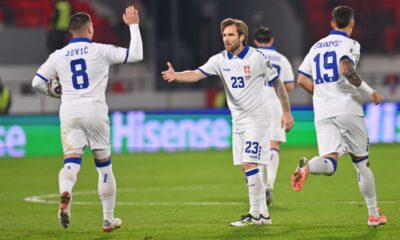 fudbaler reprezentacije Srbije na utakmici kvalifikacija za FIFA Svetsko prvenstvo protiv Letonije na stadionu Dubocica, Leskovac 16.11.2025. godine Foto: Marko Metlas Fudbal, Reprezentacija, Srbija, Letonija, Kvalifikacije za Svetsko prvenstvo