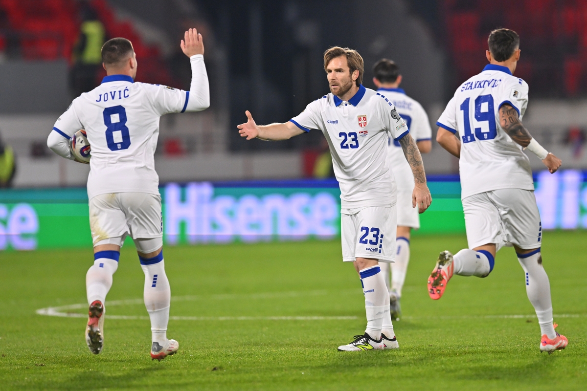 fudbaler reprezentacije Srbije na utakmici kvalifikacija za FIFA Svetsko prvenstvo protiv Letonije na stadionu Dubocica, Leskovac 16.11.2025. godine Foto: Marko Metlas Fudbal, Reprezentacija, Srbija, Letonija, Kvalifikacije za Svetsko prvenstvo