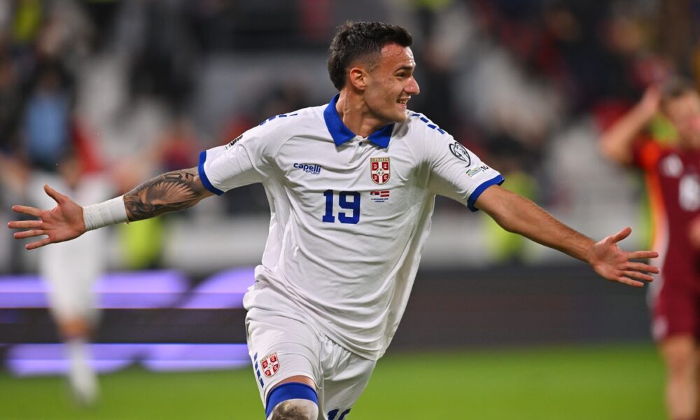 fudbaler reprezentacije Srbije na utakmici kvalifikacija za FIFA Svetsko prvenstvo protiv Letonije na stadionu Dubocica, Leskovac 16.11.2025. godine Foto: Marko Metlas Fudbal, Reprezentacija, Srbija, Letonija, Kvalifikacije za Svetsko prvenstvo