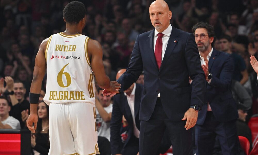 kosarkas Crvene zvezde na utakmici Evrolige protiv Panatinaikosa Atina u hali Beogradska arena, Beograd 05.11.2025. godine Foto: Marko Metlas Kosarka, Crvena zvezda, Evroliga, Panatinaikos Atina