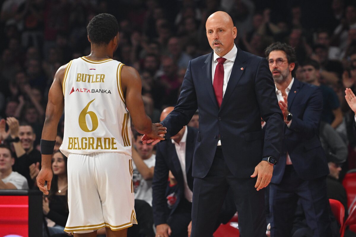 kosarkas Crvene zvezde na utakmici Evrolige protiv Panatinaikosa Atina u hali Beogradska arena, Beograd 05.11.2025. godine Foto: Marko Metlas Kosarka, Crvena zvezda, Evroliga, Panatinaikos Atina
