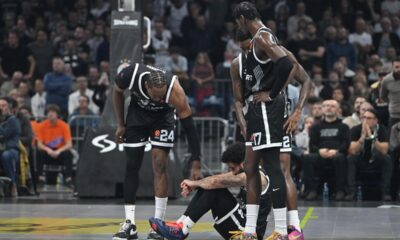 kosarkas Partizana na utakmici Evrolige protiv Fenerbahcea Istanbul u hali Beogradska arena, Beograd 21.11.2025. godine Foto: Marko Metlas Kosarka, Partizan, Evroliga, Fenerbahce Istanbul