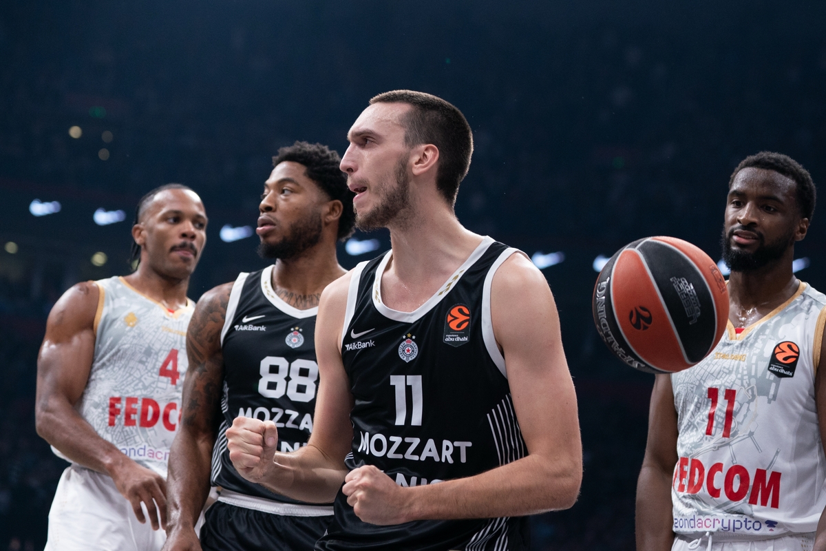 kosarkas Partizana na utakmici Evrolige protiv Monaka u hali Beogradska arena, Beograd 11.11.2025. godine Foto: MN PRESS Kosarka, Partizan, Evroliga, Monako