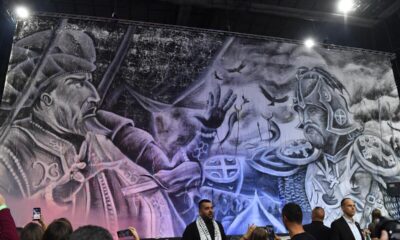 Navijači Partizana na utakmici Evrolige protiv Fenerbahcea Istanbul u hali Beogradska arena, Beograd 21.11.2025. godine Foto: Marko Metlas Kosarka, Partizan, Evroliga, Fenerbahce Istanbul