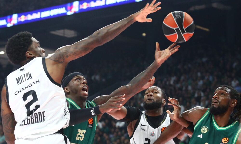 BRUNO FERNANDO, kosarkas Partizana, na utakmici Evrolige protiv Panatinaikosa, u hali OAKA Atina, 25.11.2025 foto: MN Press / mc Kosarka, Euroleague, Panatinaikos, Partizan