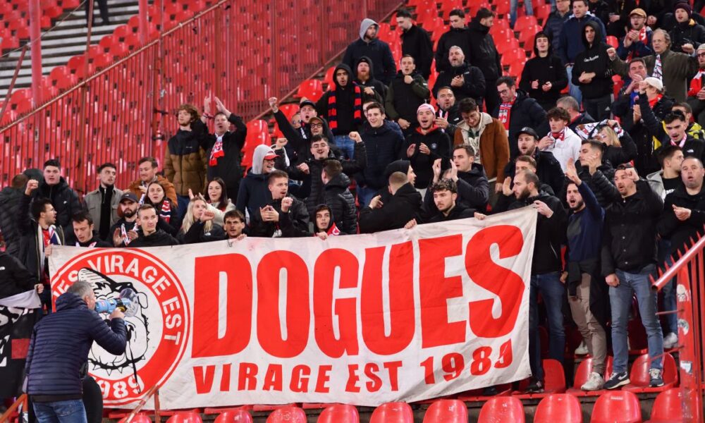 NAVIJACI fudbalera LOSC Lila na utakmici UEFA Lige Evropa protiv Crvene zvezde na stadionu Rajko Mitic, Beograd 06.11.2025. godine Foto: Marko Metlas Fudbal, Crvena zvezda, UEFA Liga Evropa, LOSC Lil