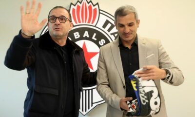 PREDRAG MIJATOVIC clan UO i NENAD STOJAKOVIC novi trener fudbaler Partizana na stadionu Partizana, Beograd 08.03.2025. godine Foto: MN PRESS Fudbal, Partizan